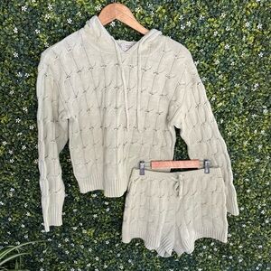ELLYN CABLE KNIT SWEATER SET Green SATURDAY SUNDAY ANTHROPOLOGIE